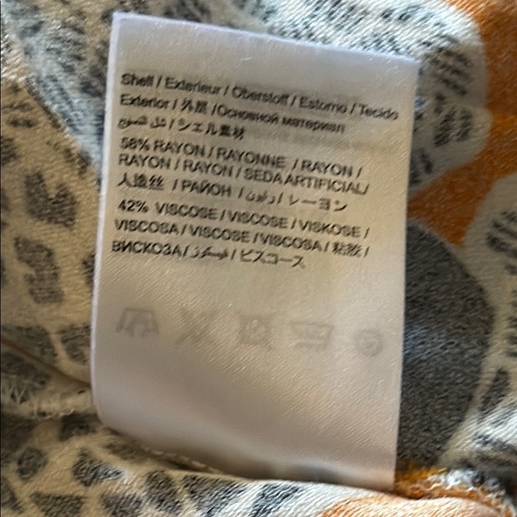 Farm Rio sz M leopard Pants in Blue and Orange - Picture 6 of 9